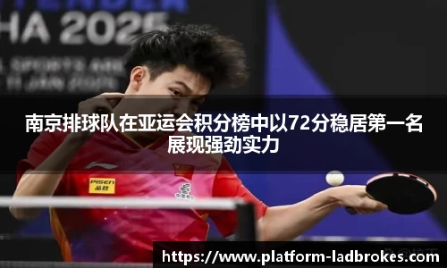 南京排球队在亚运会积分榜中以72分稳居第一名展现强劲实力